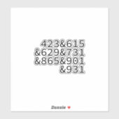 Sticker Area codes Tennesse (Feuille)