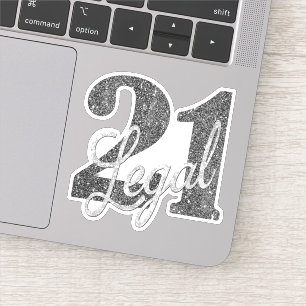 Sticker Argent 21 et juridique   Gris minimal 21e annivers