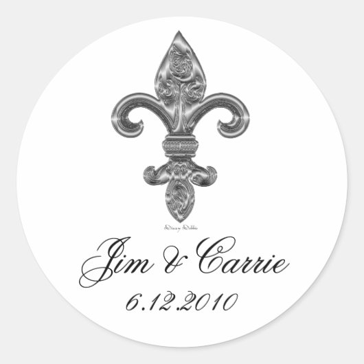 Sticker Argent Fleur De Li (Devant)