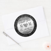 Sticker Argent Merci Classic Round (Enveloppe)