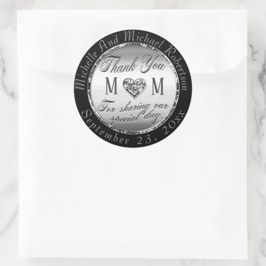 Sticker Argent Merci Classic Round (Sac)