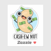 Sticker Argent Nut Nut Funny Cashew Nut Pun (Feuille)