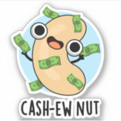 Sticker Argent Nut Nut Funny Cashew Nut Pun (Devant)