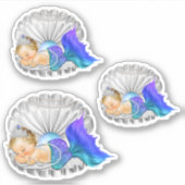 Sticker Argent Turquoise de sirène dormant (Devant)