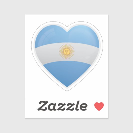 Sticker Argentine Love Flag (Feuille)
