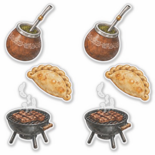 Sticker Argentino Mate, Empanada & Asado (Devant)