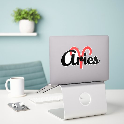 Sticker Aries (Ordinateur portable sur le bureau)