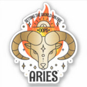 Sticker Aries ram astrologie zodiac signe de naissance per (Devant)