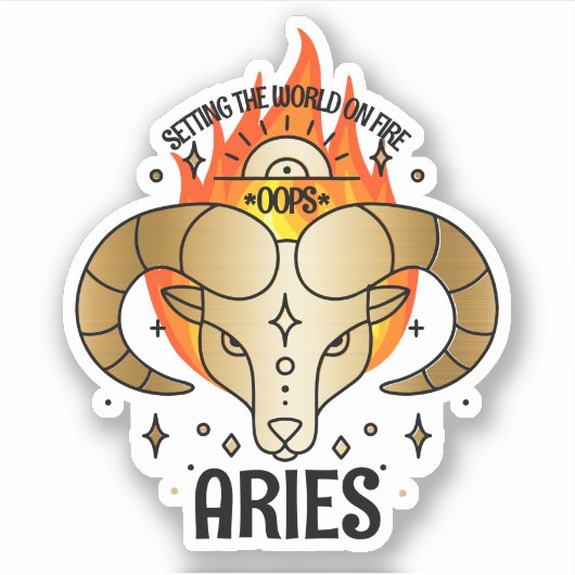 Sticker Aries ram astrologie zodiac signe de naissance per (Devant)
