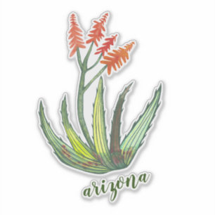 Sticker ARIZONA Aloe Vera Succulent FLowers
