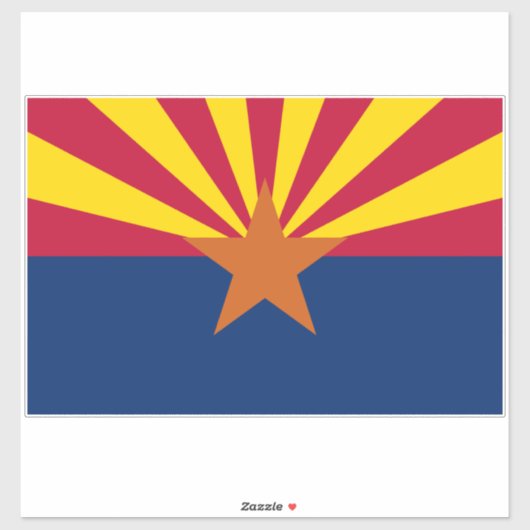 Sticker Arizona Drapeau : Réglage de Star Sun, État du cui (Feuille)