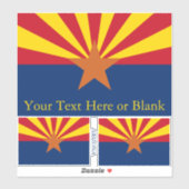 Sticker Arizona State Flag Image Personnaliser le texte (Feuille)