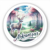 Sticker Arkansas, cerf de Virginie, (Devant)