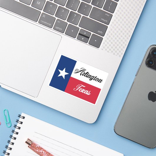 Sticker Arlington Texas (Ordinateur portable avec iPhone)