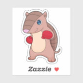 Sticker Armadillo Boxer Gants de boxe (Feuille)
