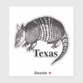 Sticker Armadillo du Texas (Feuille)