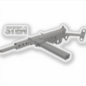 Sticker Arme de sous-machine britannique Sten MKII (Devant)