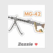 Sticker Arme machine allemande 2ÈME GUERRE MONDIALE MG-42 (Feuille)