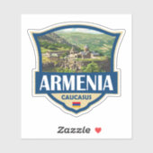 Sticker Armenia Illustration Retro Badge (Feuille)