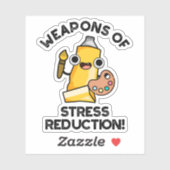 Sticker Armes De Stress Réduction Drôle Artiste Pun (Feuille)