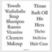 Sticker Armoire de salle de bain Vinyl personnalisable (Feuille)