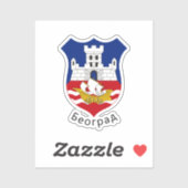 Sticker Armoiries de Belgrade, Serbie (Feuille)