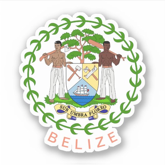 Sticker Armoiries de Belize (Devant)