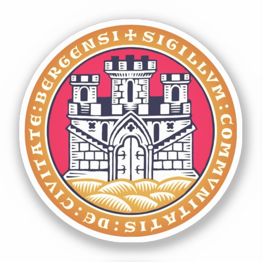 Sticker Armoiries de Bergen, Norvège (Recto)