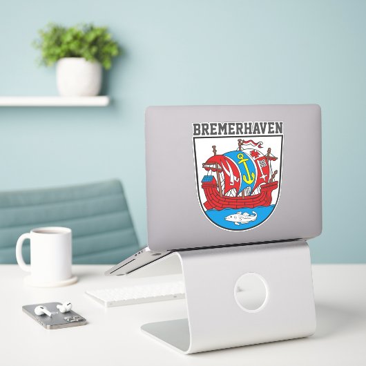 Sticker Armoiries de Bremerhaven, Allemagne (Ordinateur portable sur le bureau)