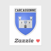 Sticker Armoiries de Carcassonne - FRANCE (Feuille)