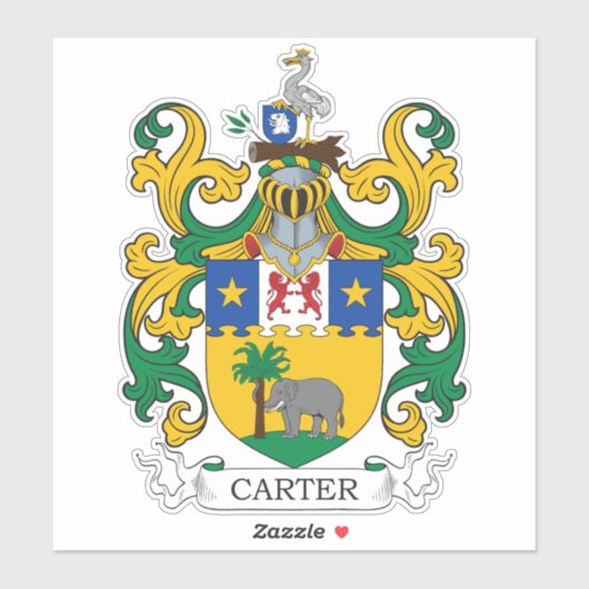 Sticker Armoiries de Carter (Feuille)