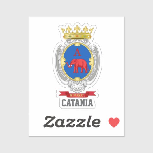 Sticker Armoiries de Catane, Sicile (Feuille)