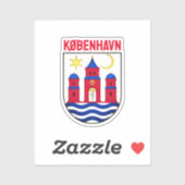 Sticker Armoiries de Copenhague - DANEMARK (Feuille)