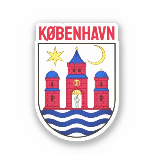 Sticker Armoiries de Copenhague - DANEMARK (Recto)