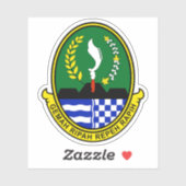 Sticker Armoiries de la province de Java Ouest, Indonésie (Feuille)