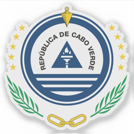 Sticker Armoiries de la République du Cap-Vert (Cap-Vert) (Devant)