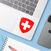 Sticker Armoiries de la Suisse (Ordinateur portable avec iPhone)