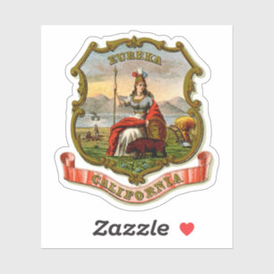 Sticker Armoiries De L'État De Californie vintage