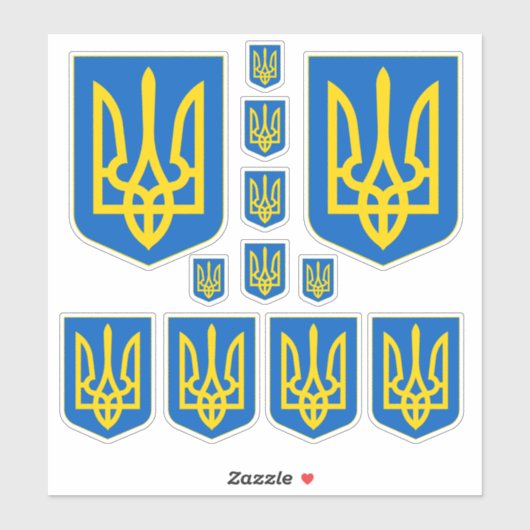 Sticker Armoiries de l'Ukraine (Feuille)