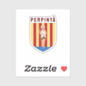 Sticker Armoiries de Perpignan, FRANCE (Feuille)