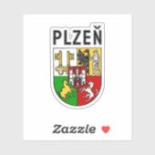 Sticker Armoiries de Plzeň, République tchèque (Feuille)