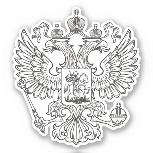 Sticker Armoiries de Russie - version blanche (Devant)