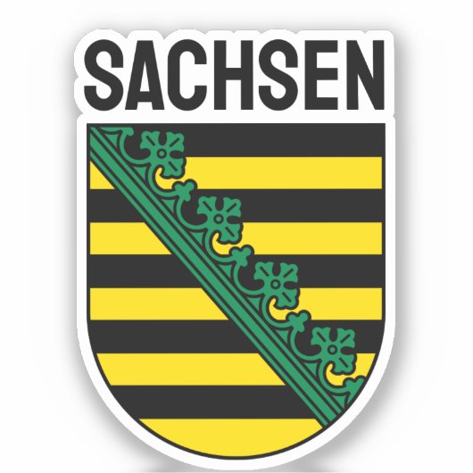 Sticker Armoiries de Sachsen (Saxe), ALLEMANDE (Recto)