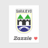 Sticker Armoiries de Sarajevo, Bosnie-Herzégovine (Feuille)