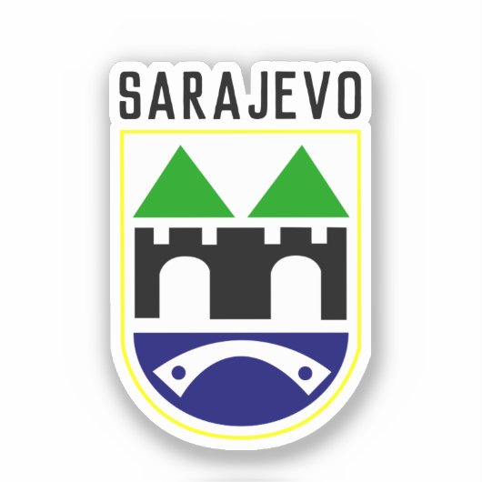 Sticker Armoiries de Sarajevo, Bosnie-Herzégovine (Recto)