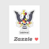 Sticker Armoiries de Sarawak - MALAISIE (Feuille)