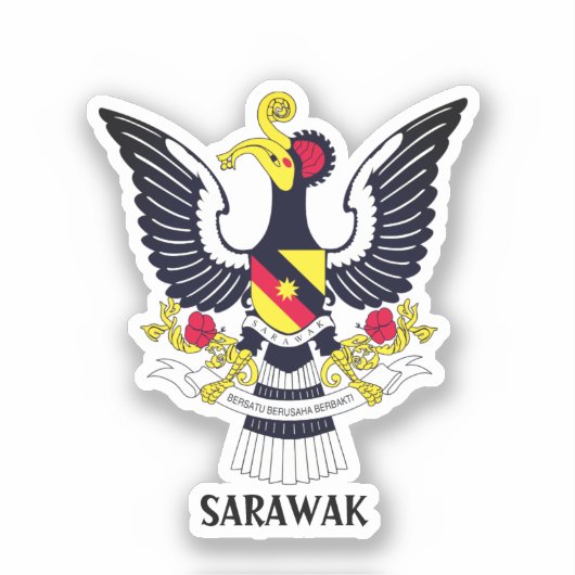 Sticker Armoiries de Sarawak - MALAISIE (Recto)
