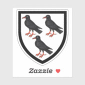 Sticker Armoiries de St. Thomas Becket - 1Up White (Feuille)