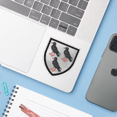 Sticker Armoiries de St. Thomas Becket - Argent 1Up (Ordinateur portable avec iPhone)