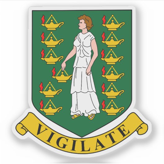 Sticker Armoiries des îles Vierges britanniques (Devant)